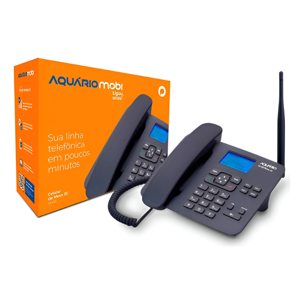 Telefone Fixo Aquário Ca-42s Dual Chip Antena Int