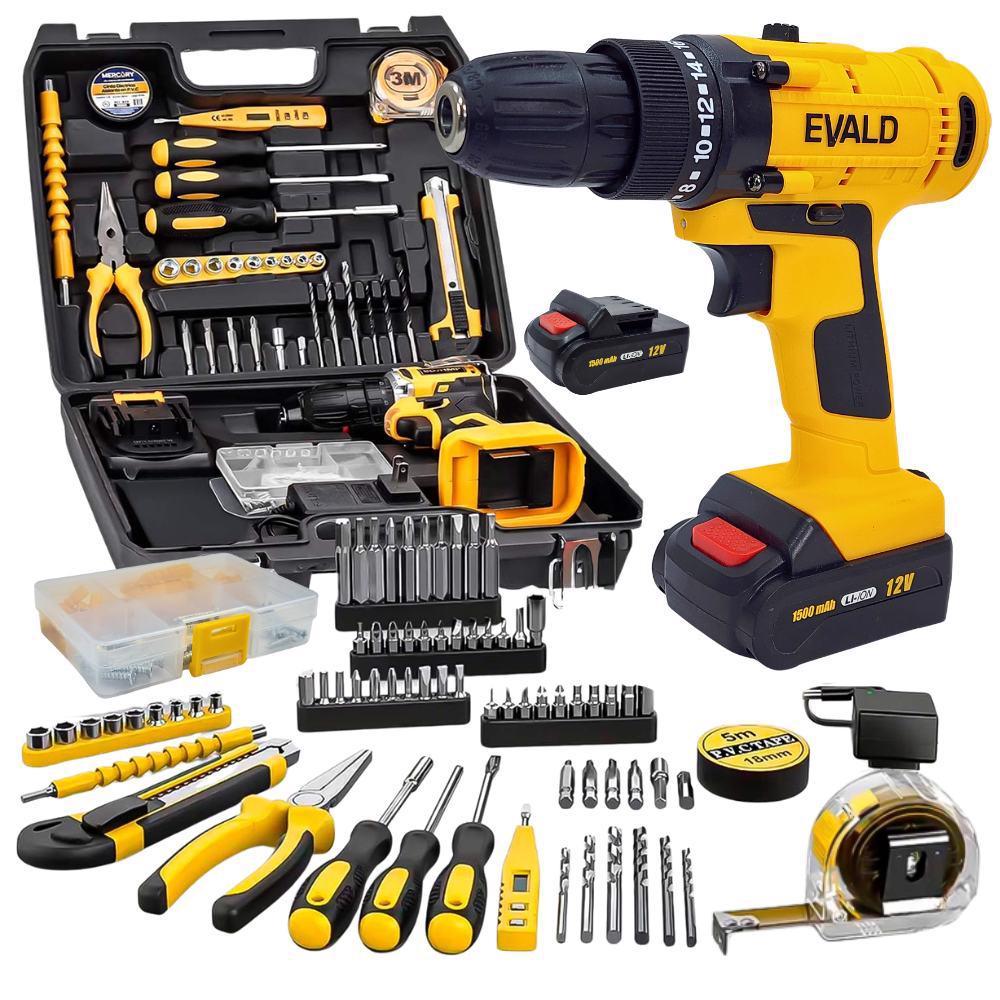 Parafusadeira Furadeira Bateria 12V com Maleta e K