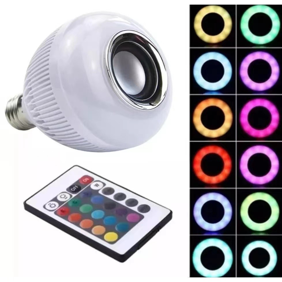 Lampada Bluetooth De Led Caixa De Som C Controle R