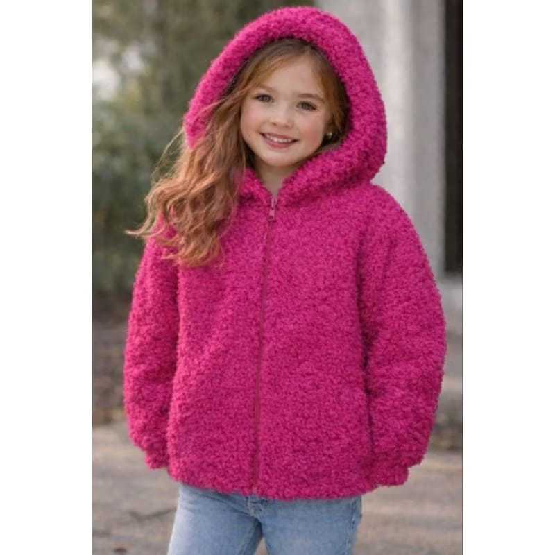 Casaco Teddy Infantil Feminino com Capuz -Jaqueta