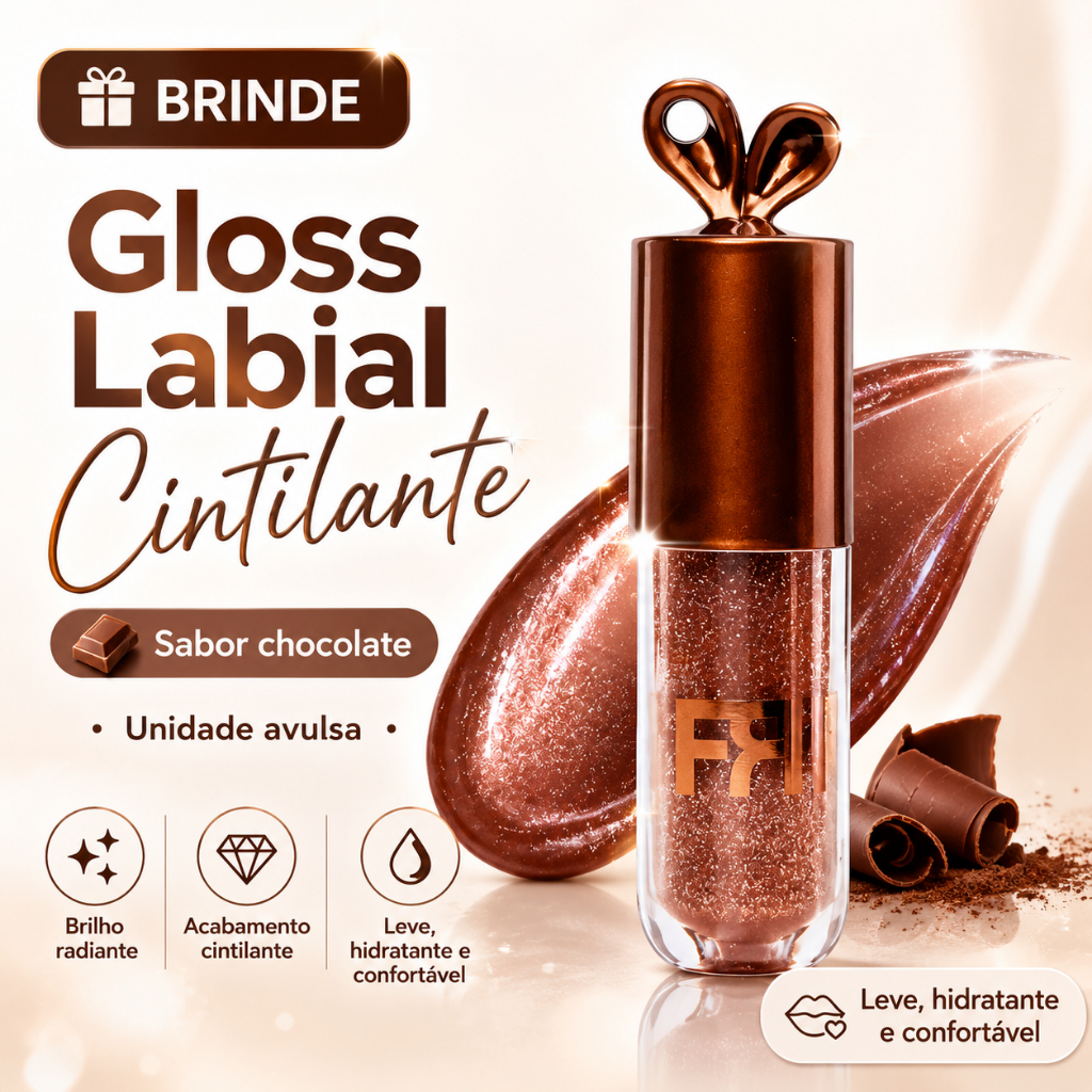 Gloss Labial Hidratante com Brilho Chocolate ̵
