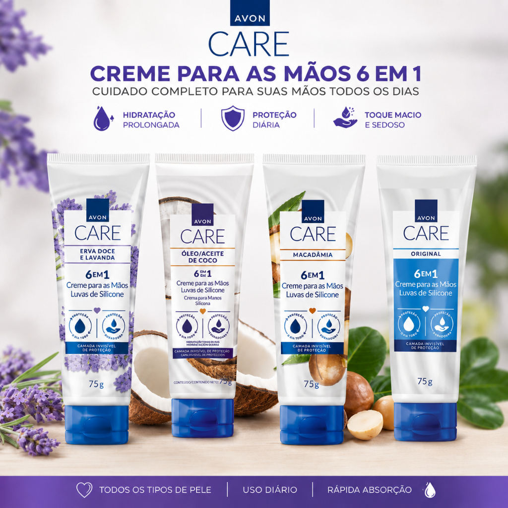 Kit Creme Protetor para Mãos Luva de Silicone Avo