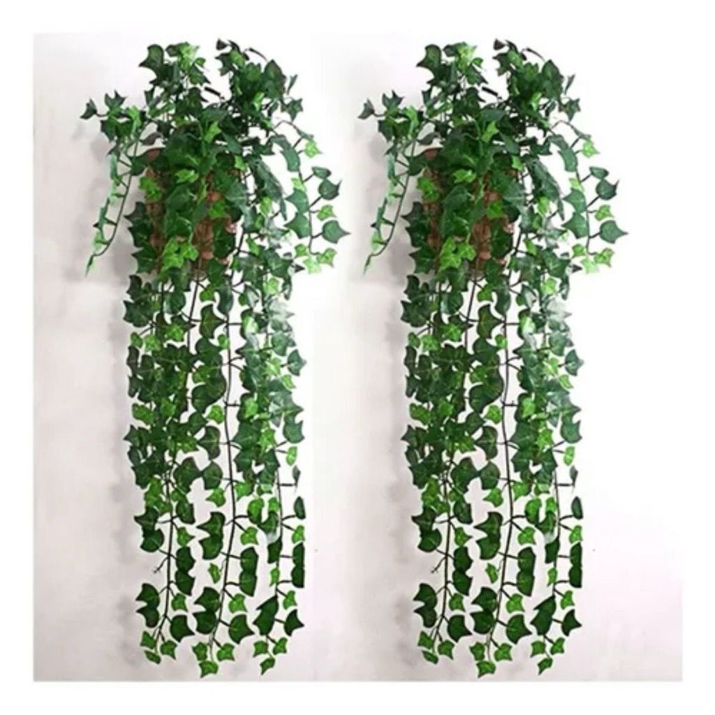 1 Kit Vaso trançado + 2 Planta Pendurada Verde  A