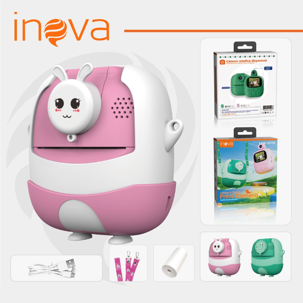 SelfieInova Câmera Infantil com Impressão Instan