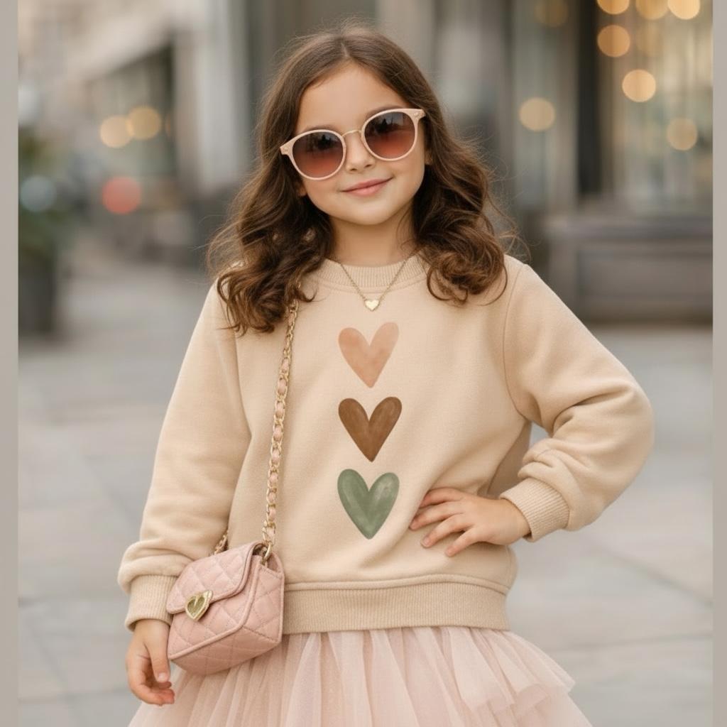 Moletom Infantil Menina Coração Outono/Inverno B
