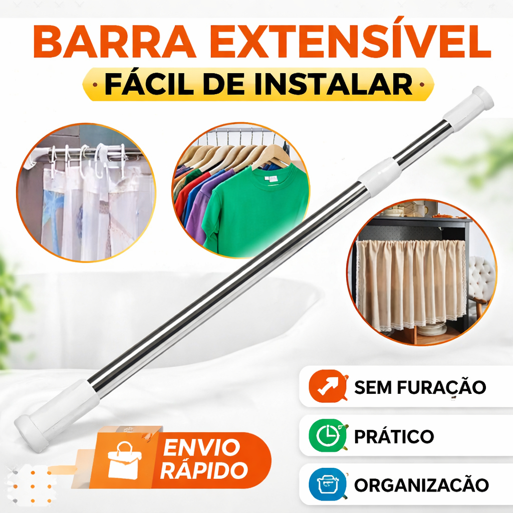 Varão Extensor Ajustável Para Cortina Box de Ban