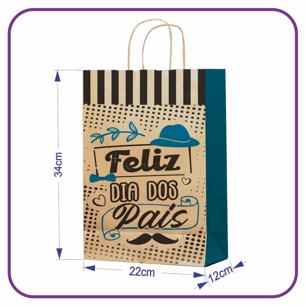 Sacola Kraft Dia dos Pais – 10 Unidades R