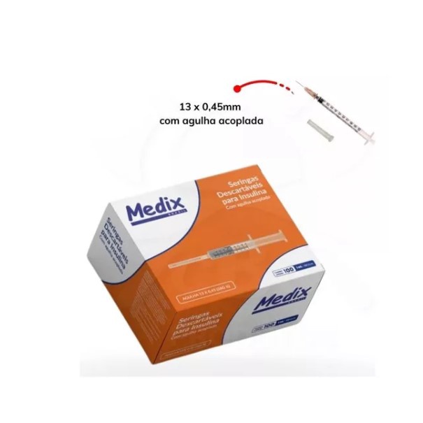 Seringa Insulina 1ml Com Agulha 13×0,45 mm Me