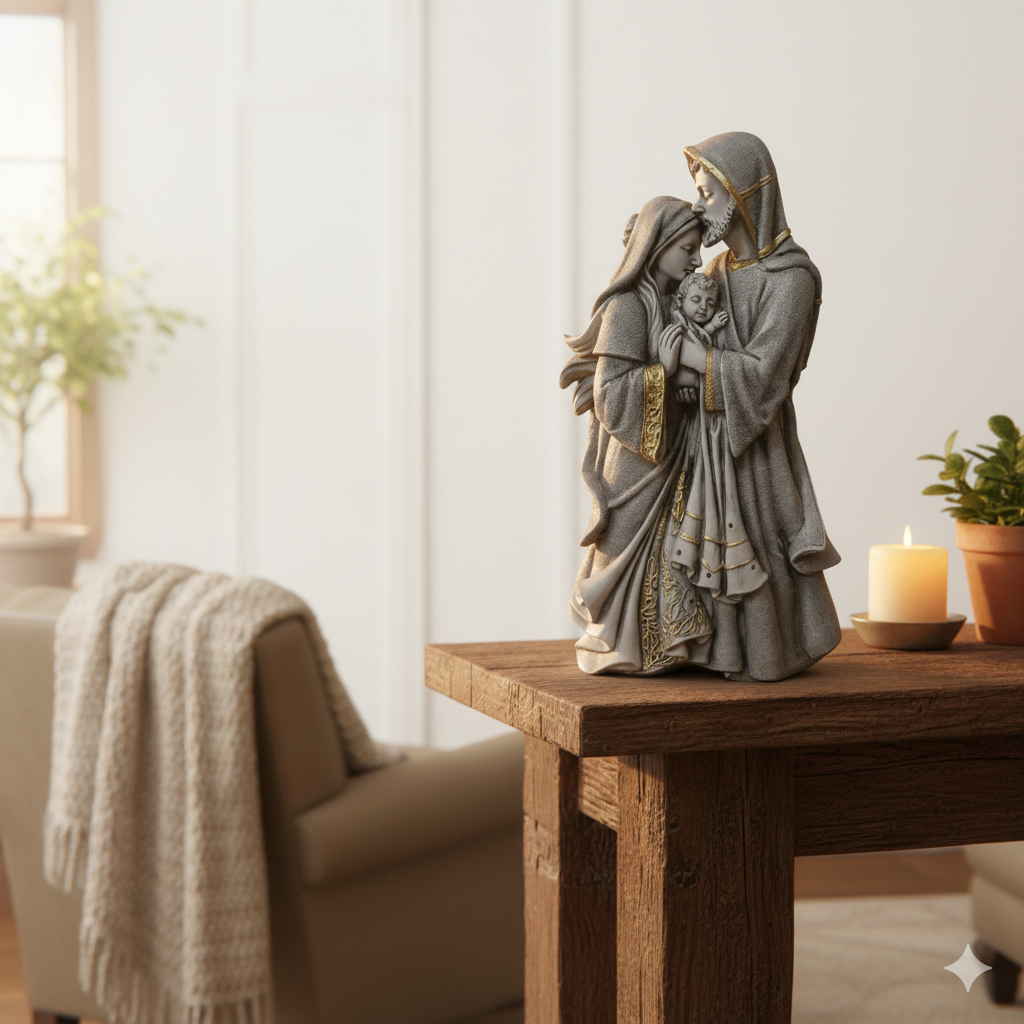 Imagem Sagrada Família Afeto 30cm Beijo de José 