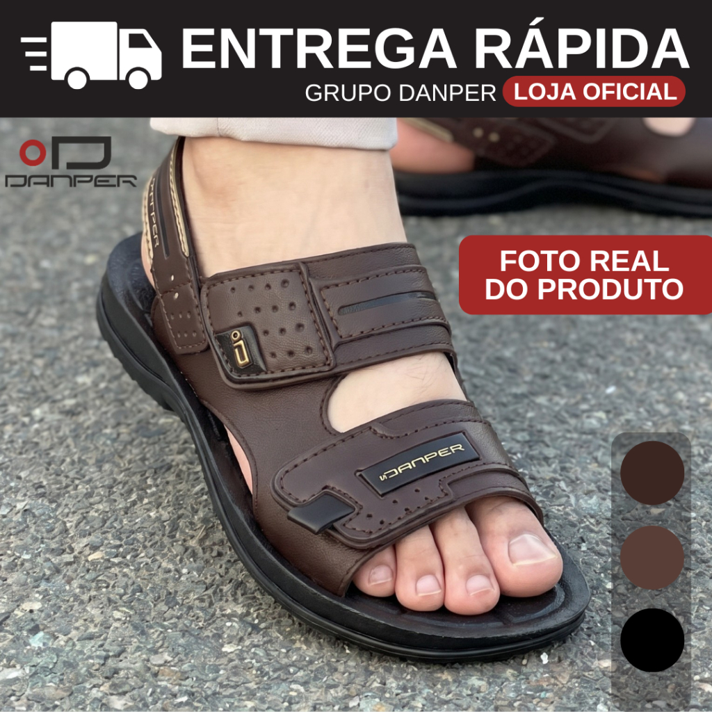 DANPER Alpha Sandália Confortável Ortopédica Ma