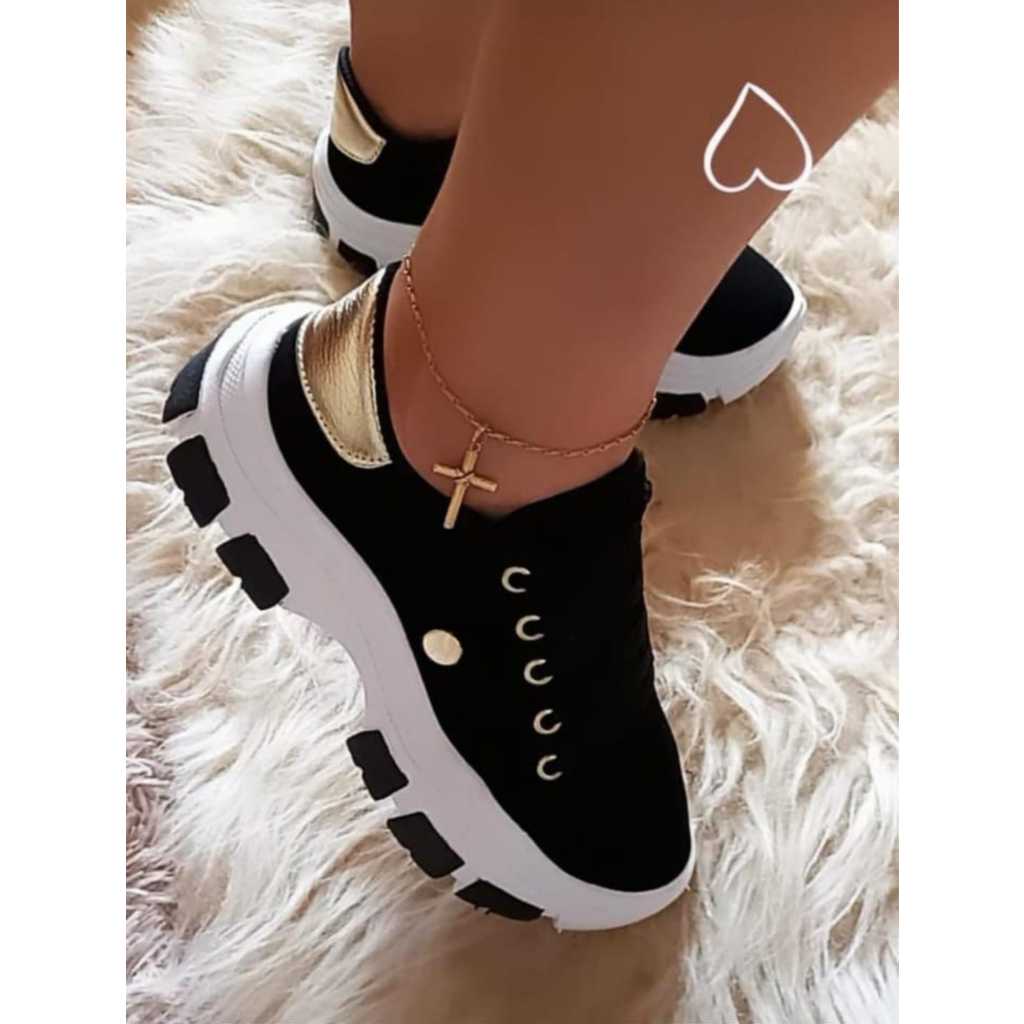 TENIS FEMININO CASUAL PLATAFORMA  ESTILOSO NA PROM