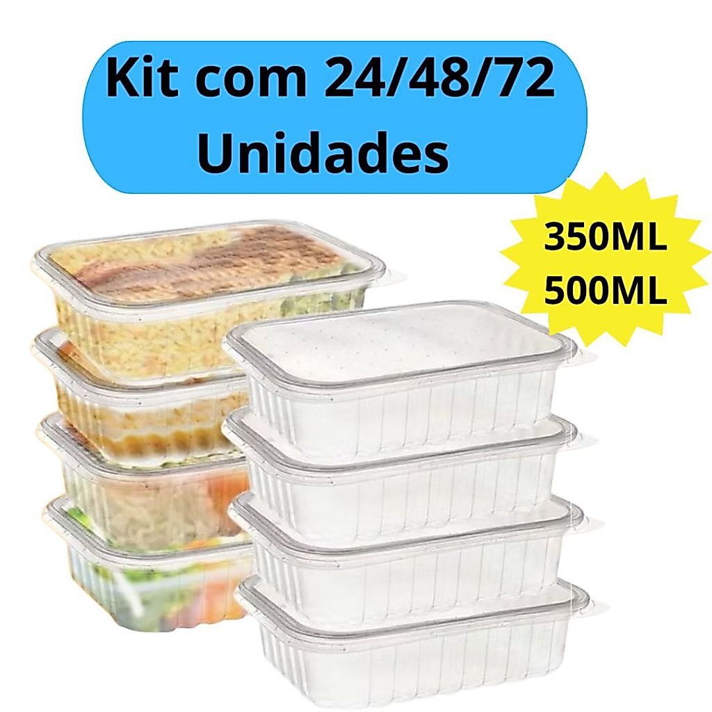 Kit Marmita Pote 350ml 500ml com Tampa Freezer Mic