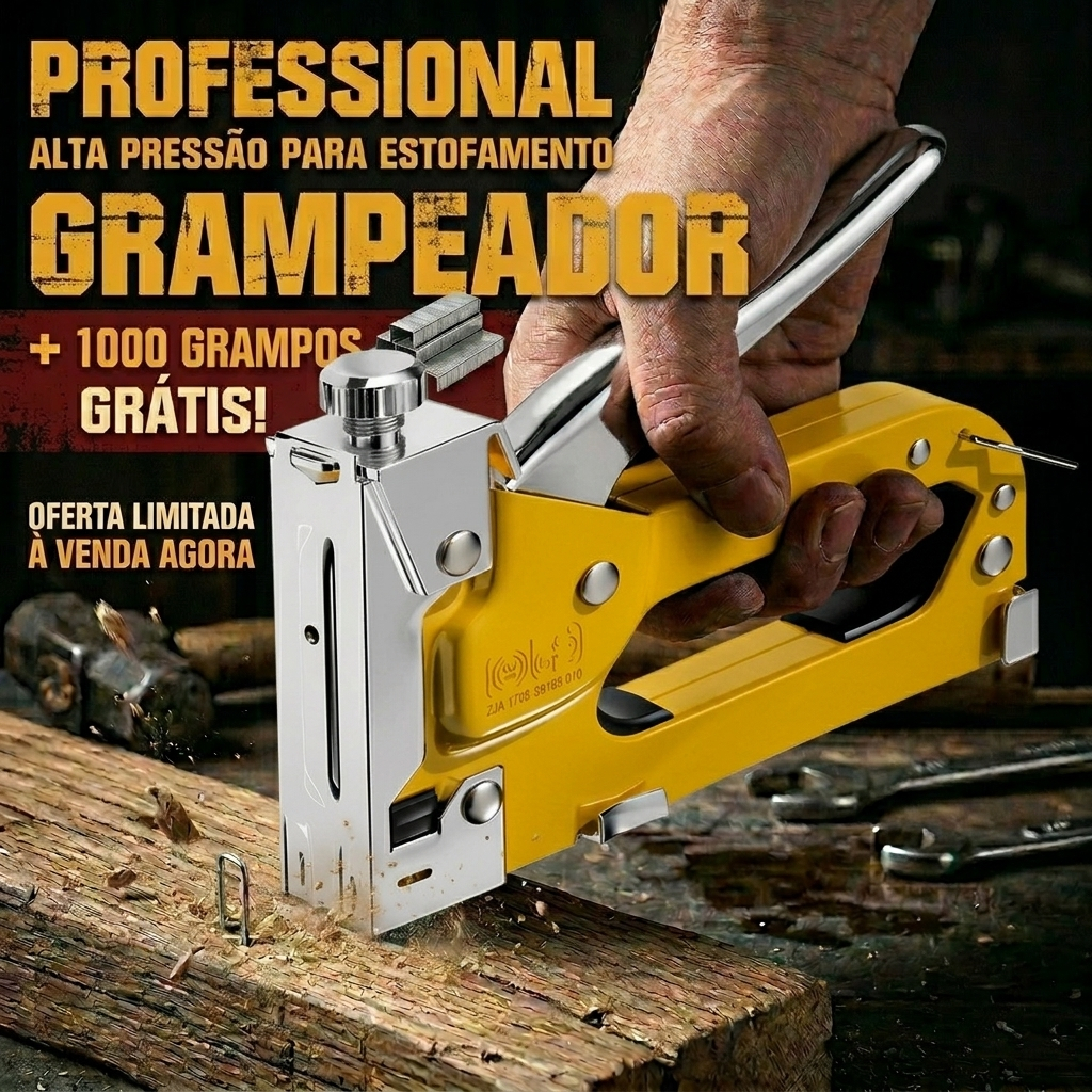 Grampeador Tapeceiro + 1000 Grampos Ferramentas Pr