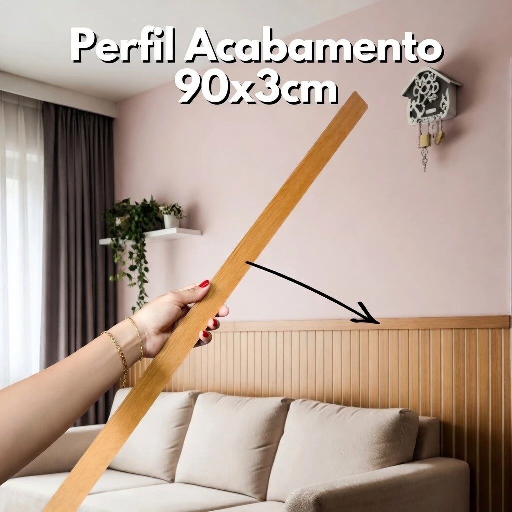 Perfil de Acabamento MDF 90×2,5 para Decoraç