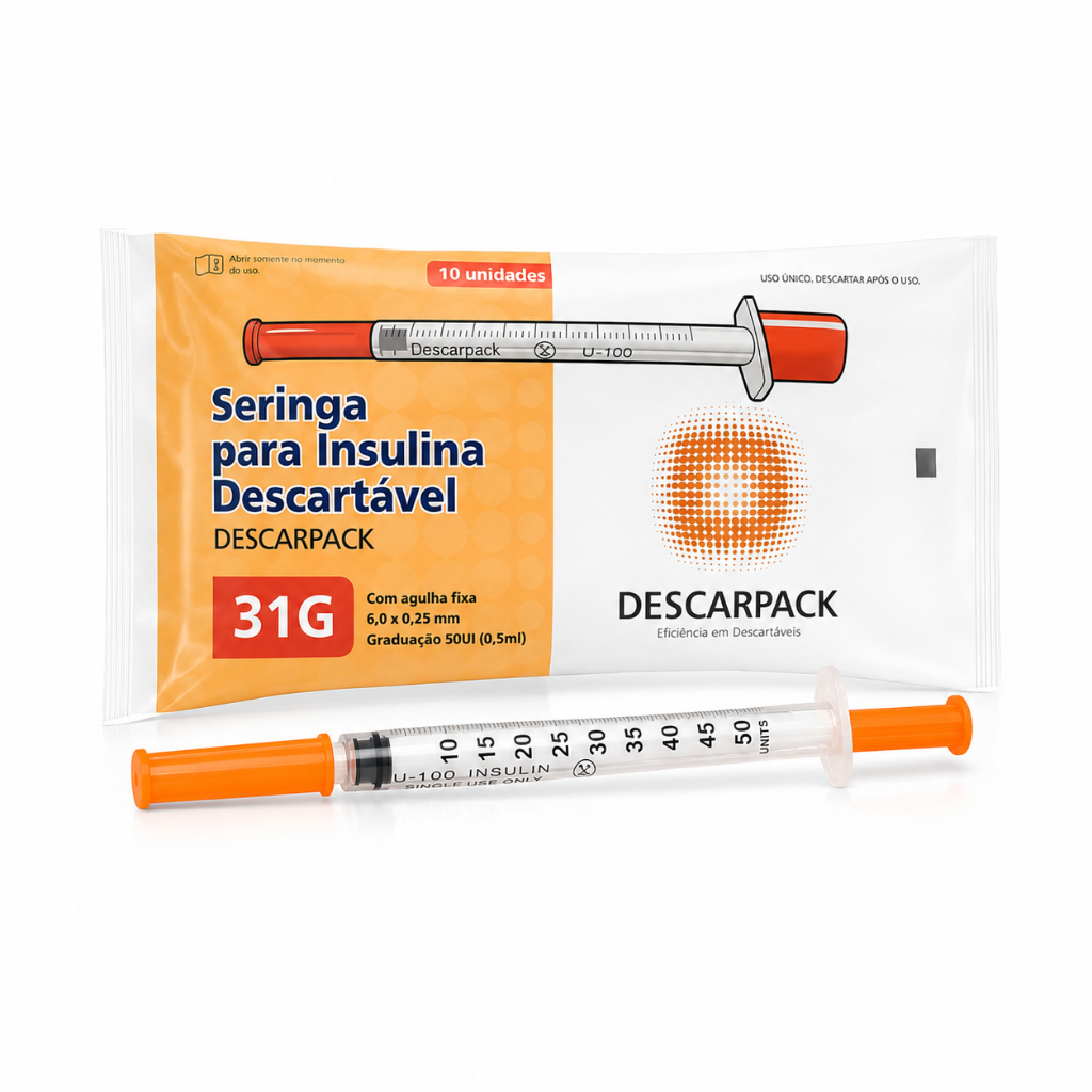 Seringa Insulina 0,5ml/50ul Agulha Ultra Fina 6
