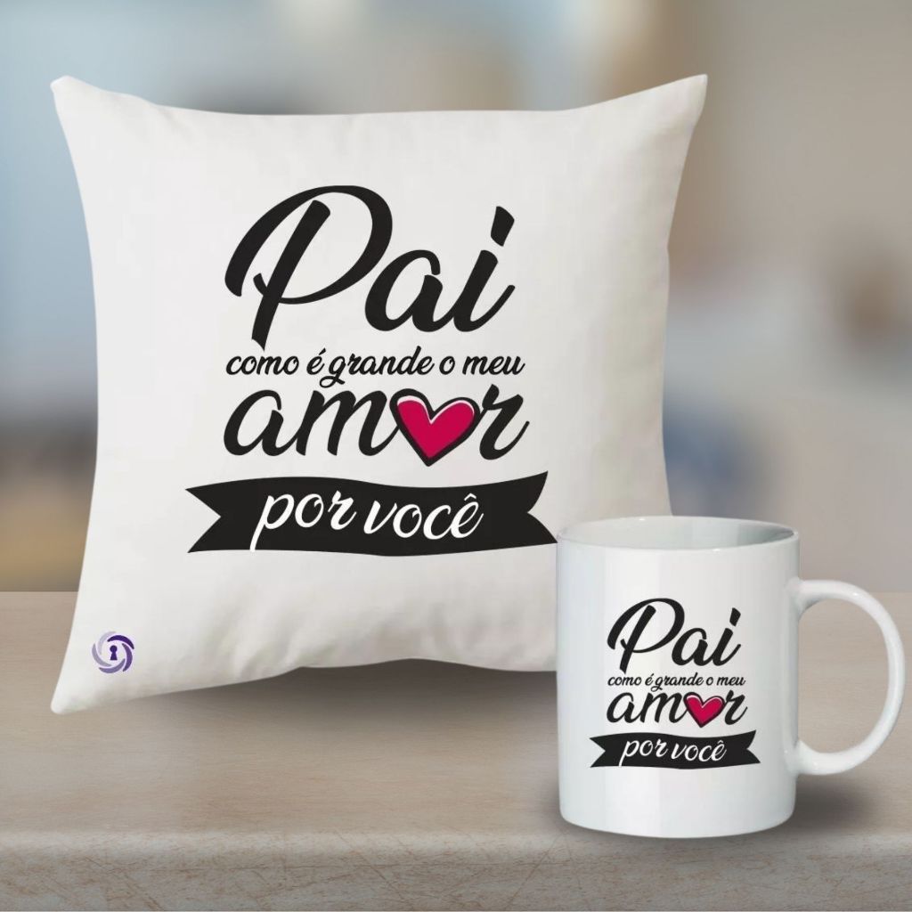 Kit Caneca e Almofada Personalizada Dia dos Pais P