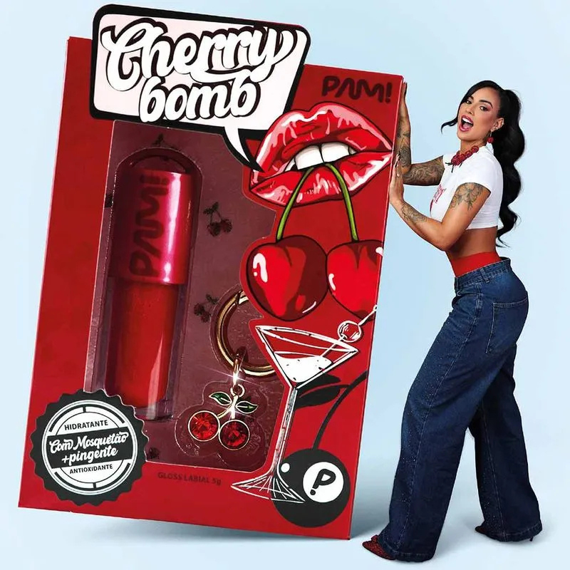 Gloss Labial Cherry Bomb By Pamella Vermelho Cerej