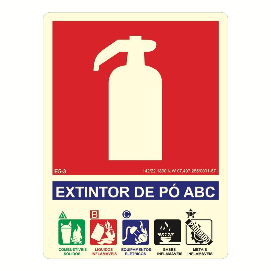 Placa de Sinalização Fotoluminescente 15x20cm Ex