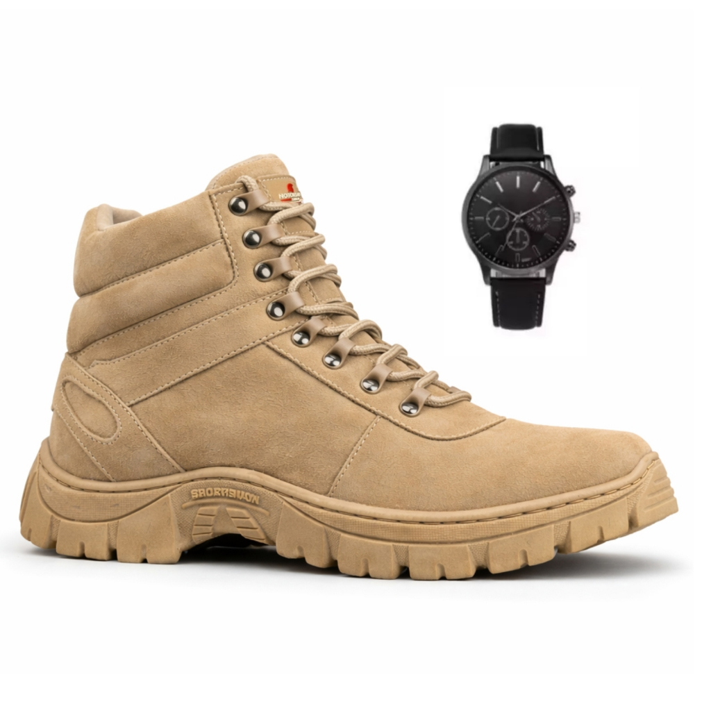 Bota Adventure Militar Airsoft Areia Camuflada com