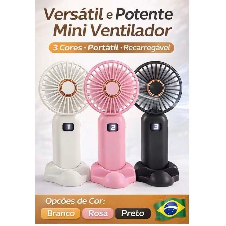Ventilador Portátil Recarregável USB3 Velocidade