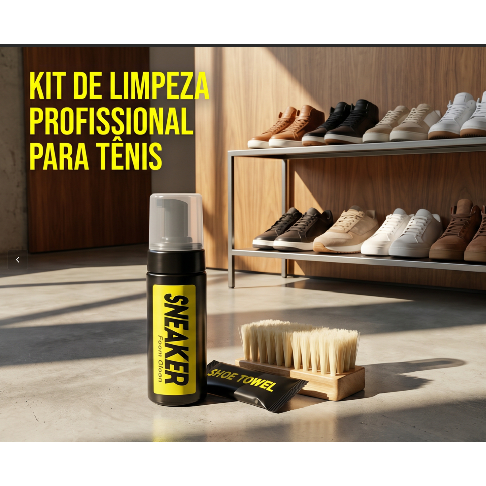 kit 1 Limpa Tênis 1 Esponja Magica 1 Flanela 1 Es