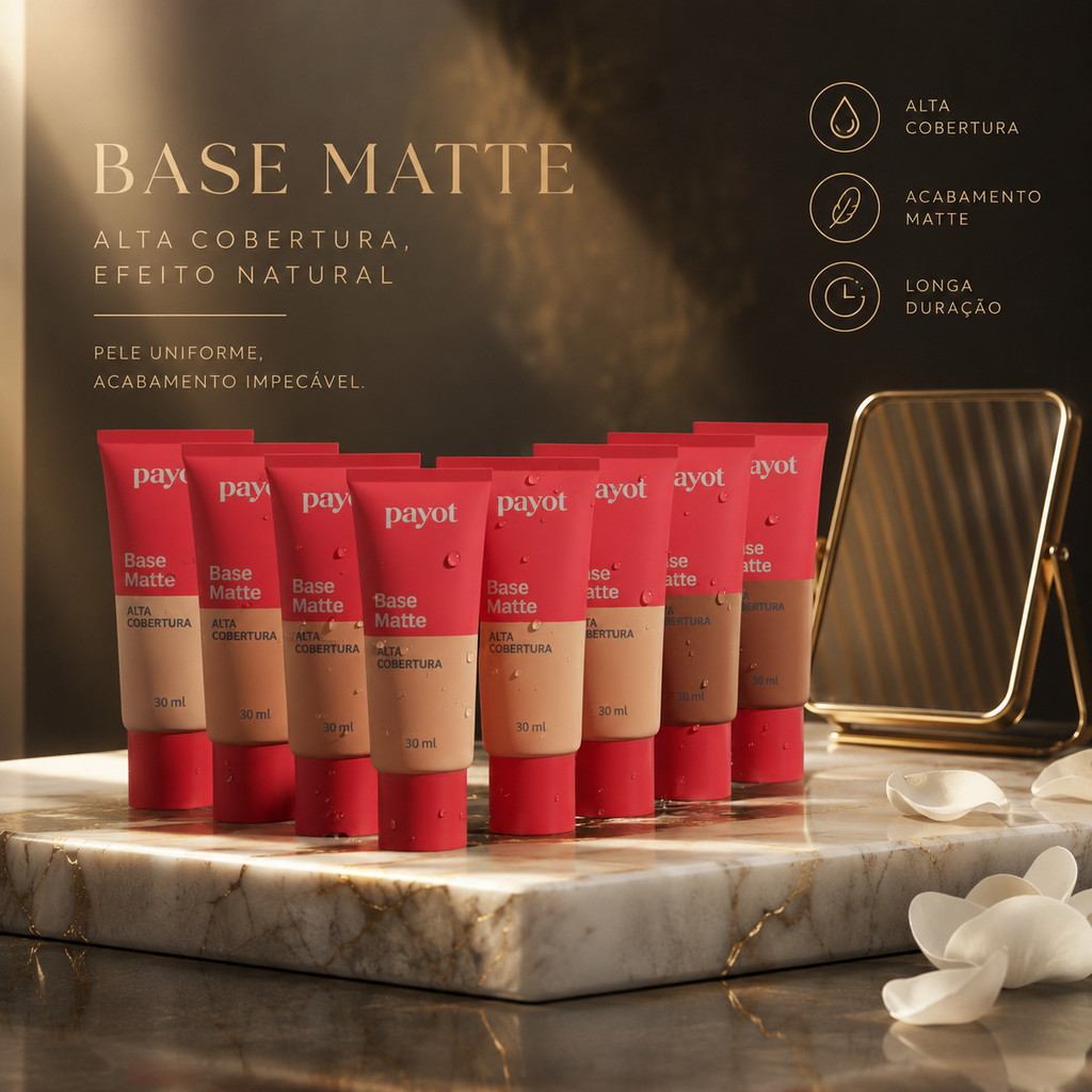 Base Líquida Matte Payot 30ml Alta Cobertura Long