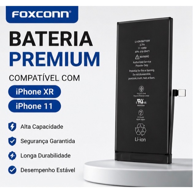 B-A_TERIA COMPATÍVEL IPHONE XR / 11 NORMAL SAUDE