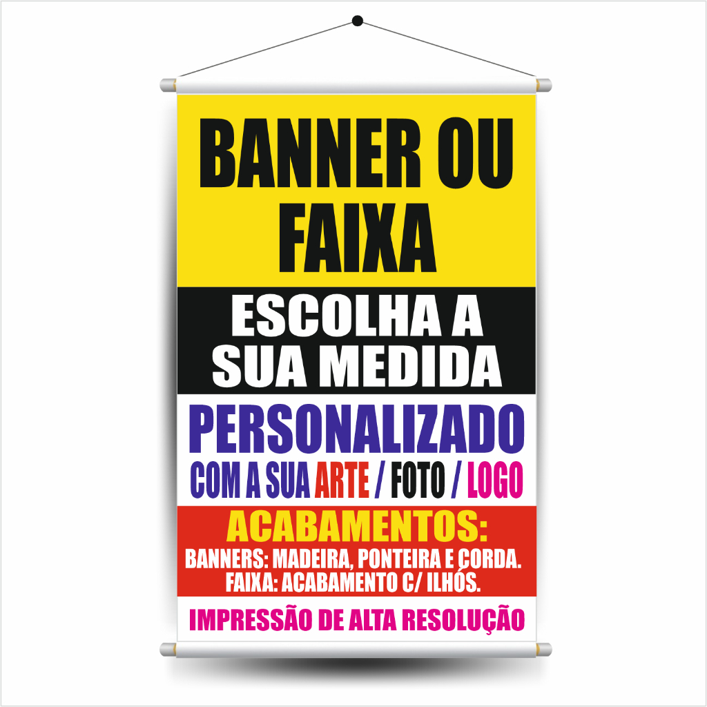 Banner Personalizado Com Sua Arte Foto Logo Vária
