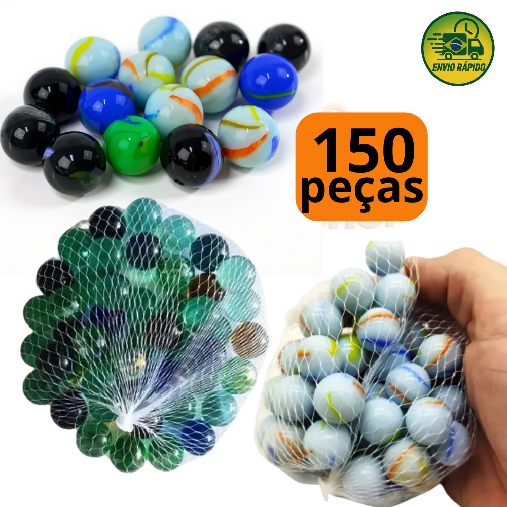 Kit Bolinha de Gude Vidro Bolicão Americana Leito