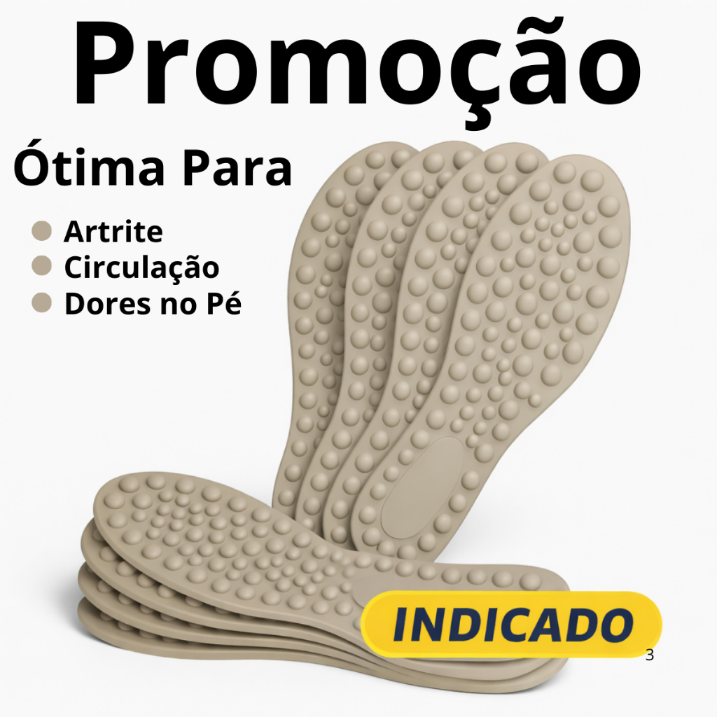 Palmilha Ortopédica Com Esferas Massageadoras Par