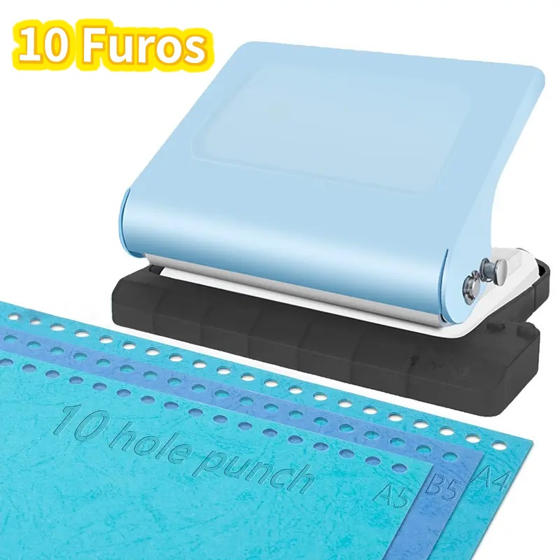 Perfurador De Papel Portátil Sem Esforço 10 Furo