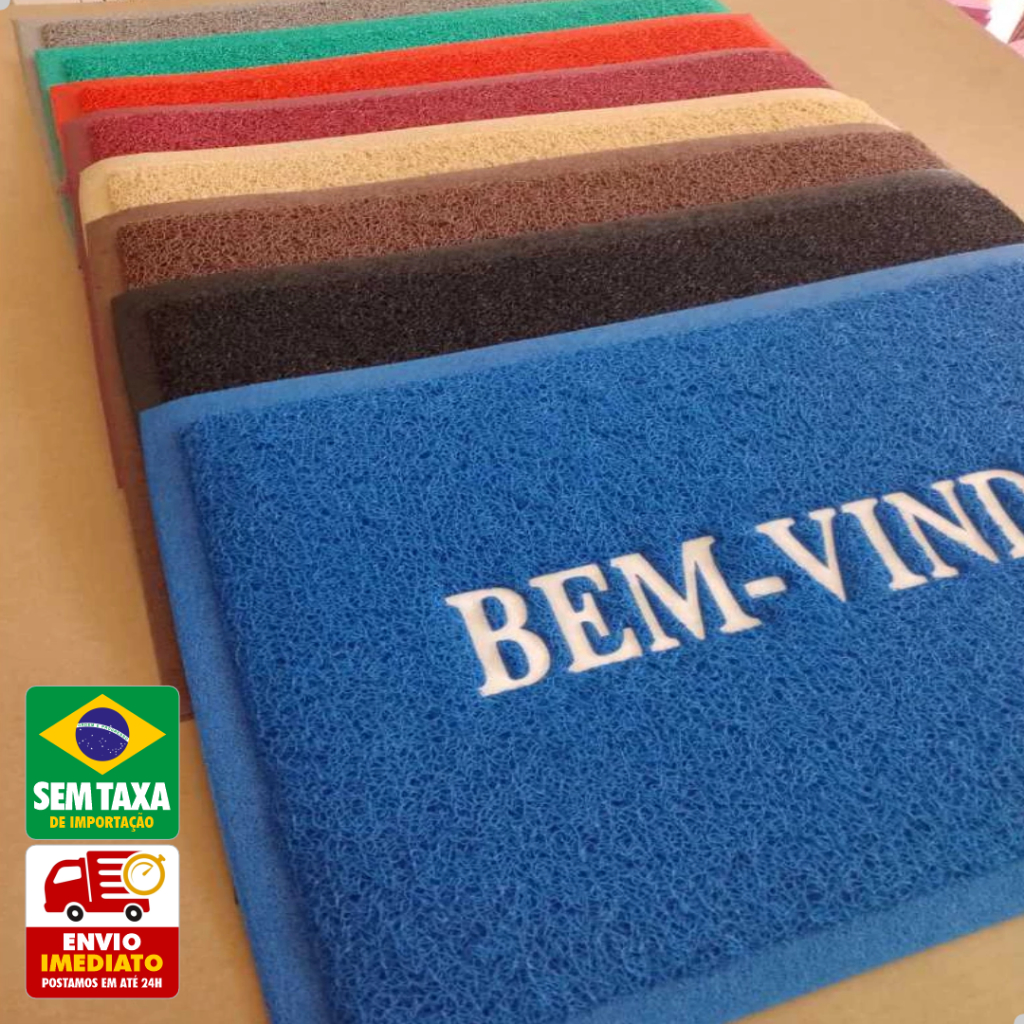 Capacho Bem-Vindo Multicolorido 60x40cm Entrada de