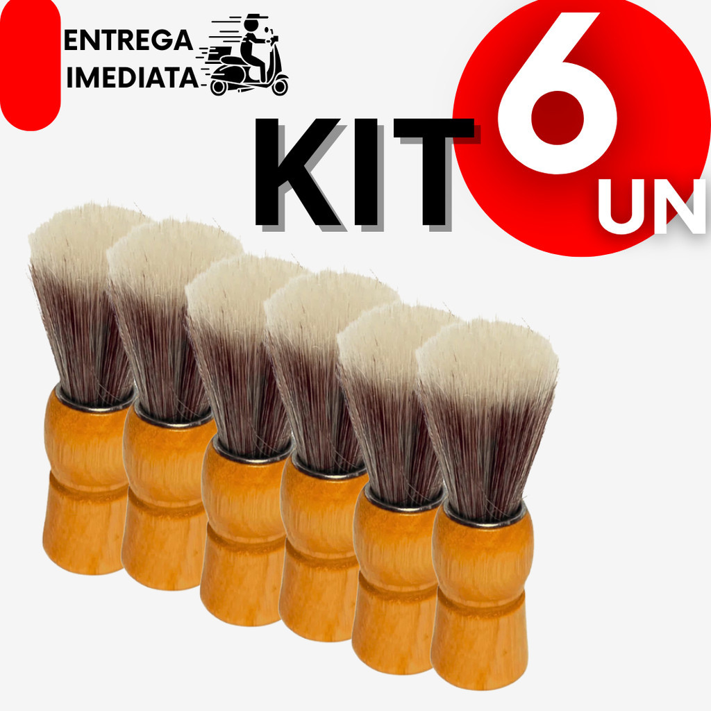 Pincel de Barbear Profissional 6 Unidades Macio La