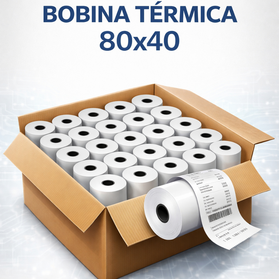 Bobina Térmica 80×40 Branca 30 Unidades Para