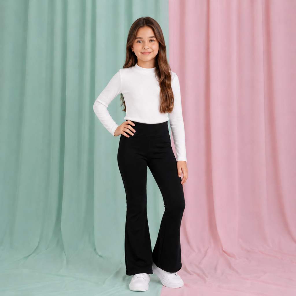 Calça Legging Flare Flanelada Peluciada e Térmic