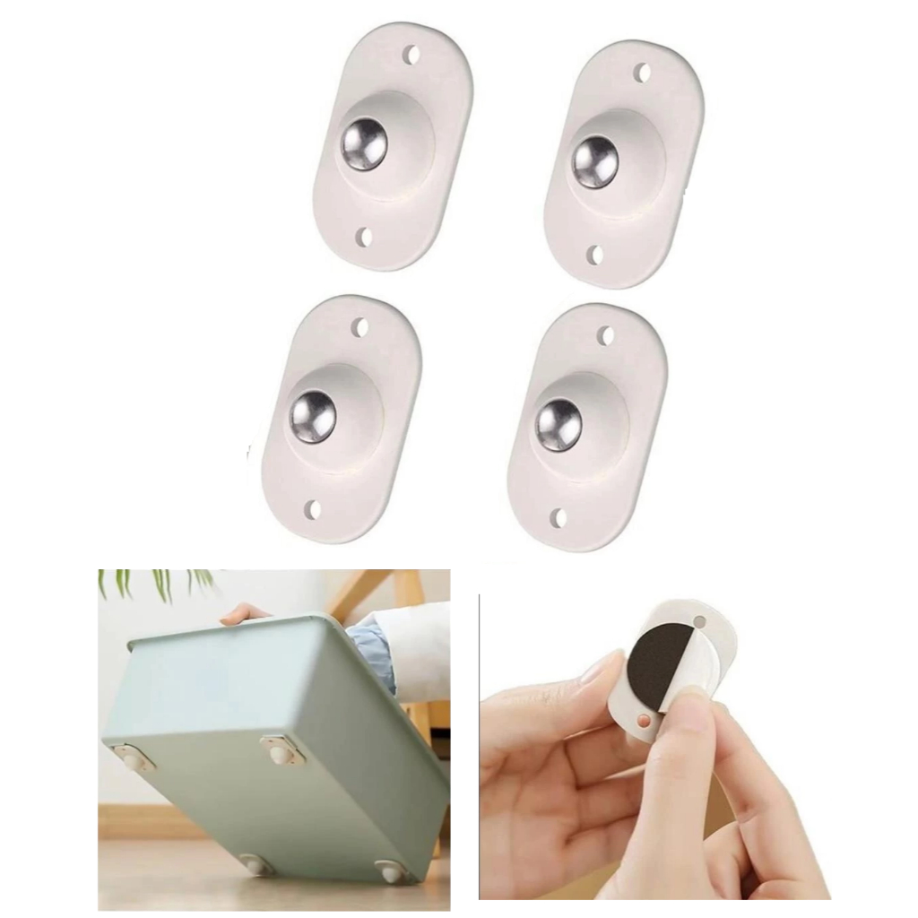 KIT 4 Rodinhas Adesivas Esféricas Deslizantes Par