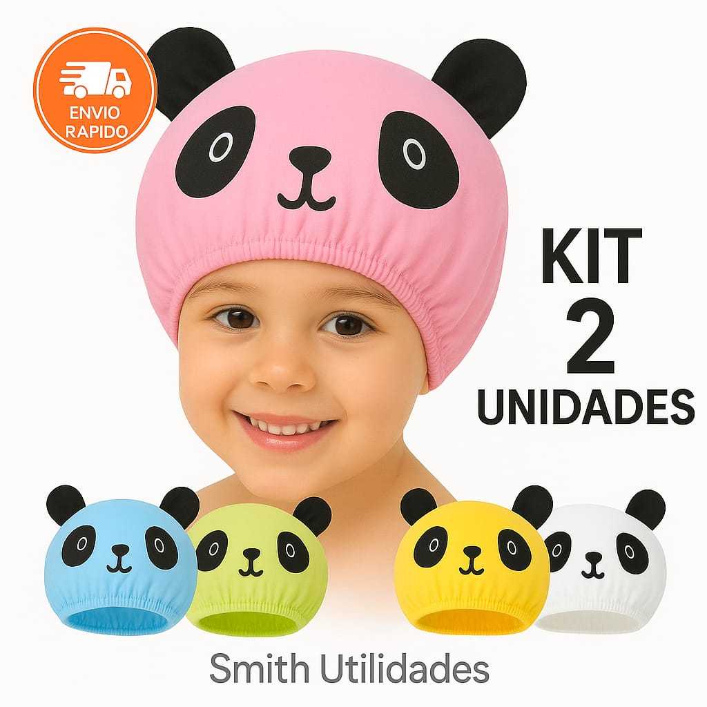 Kit 2 Toucas de Banho Infantil Impermeáveis  Meni