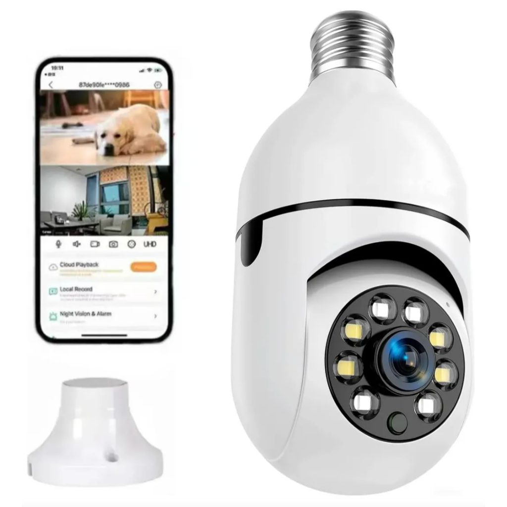 Câmera Lâmpada 360° WiFi Full HD 1080P Detecç�