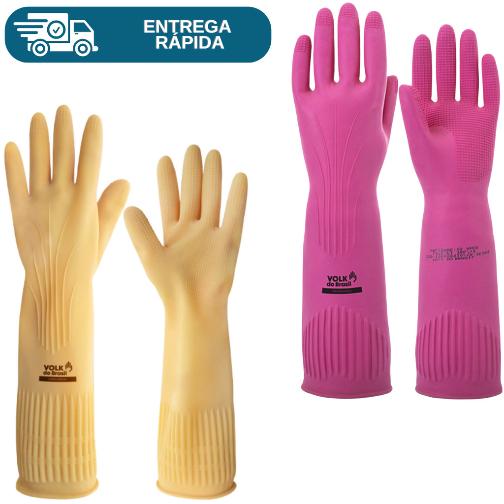Luva Latex Ranhurada Cano Longo Antialérgica Prot