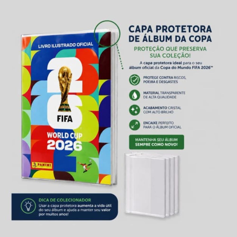 Capa PVC Plástica Protetora para Álbum da Copa d