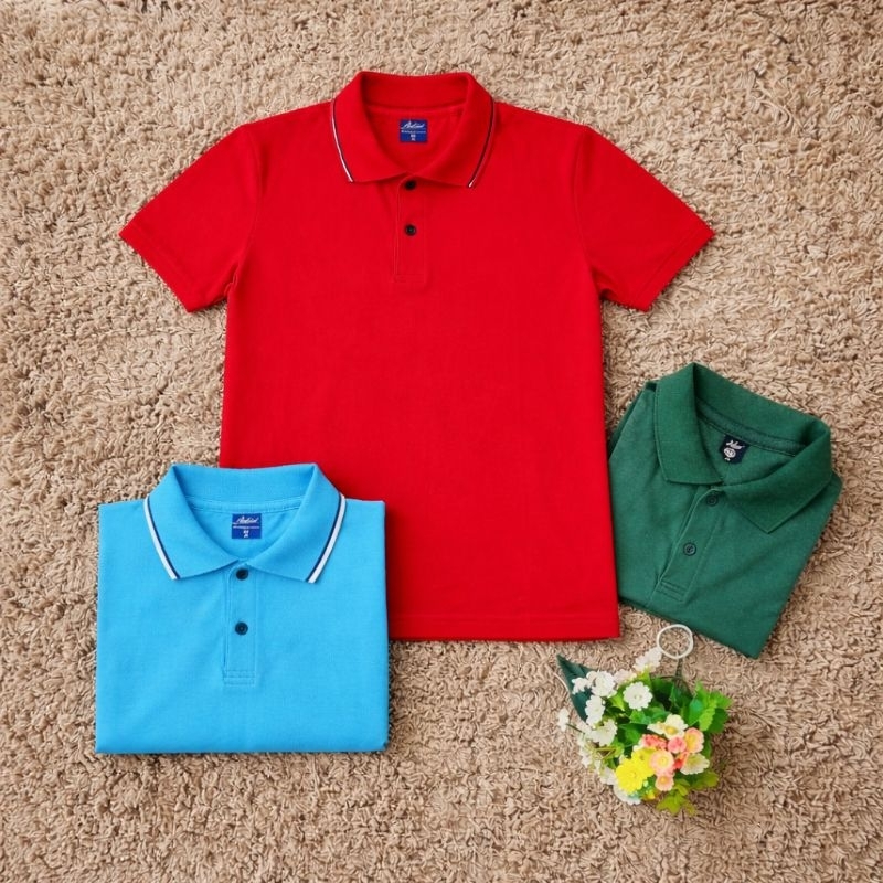 Camisetas gola Polo infantil  lisas básicas 100 %