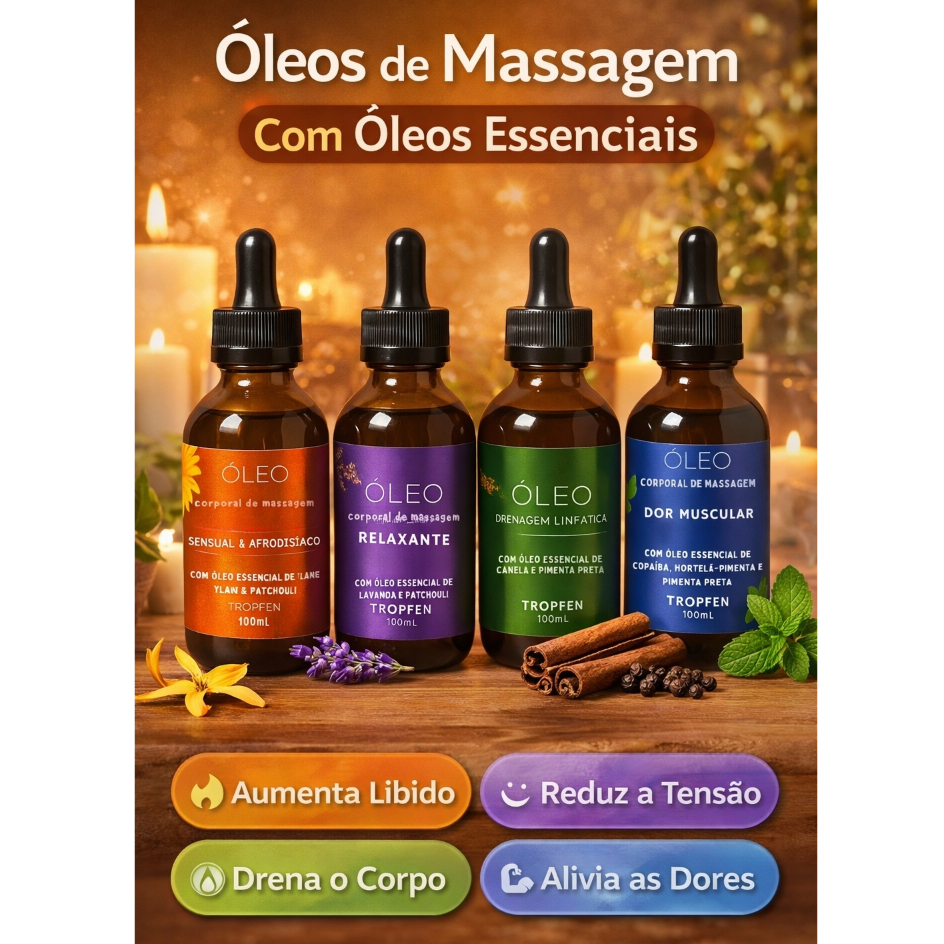 Óleo Corporal Hidratante para Massagem com Óleo 