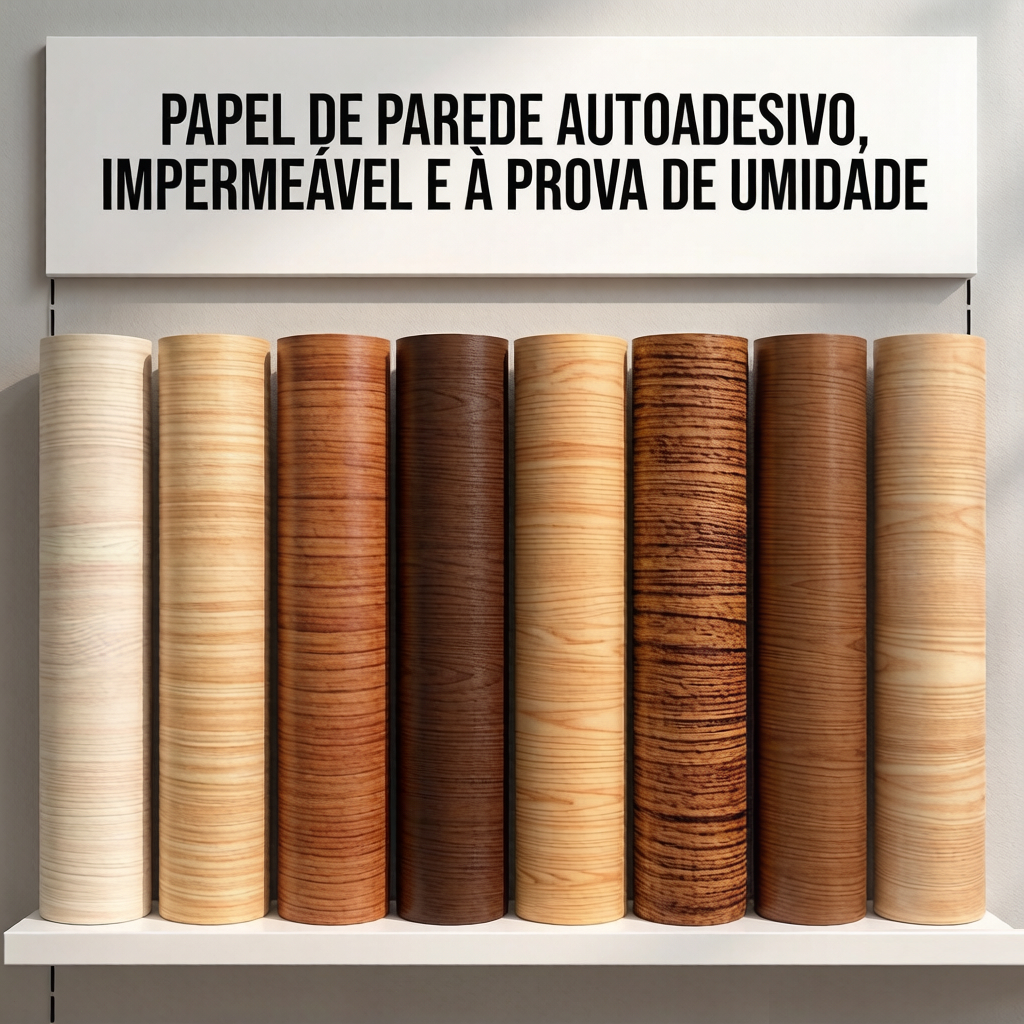 Papel de Parede Madeira 3D 5m x 45cm Autoadesivo R