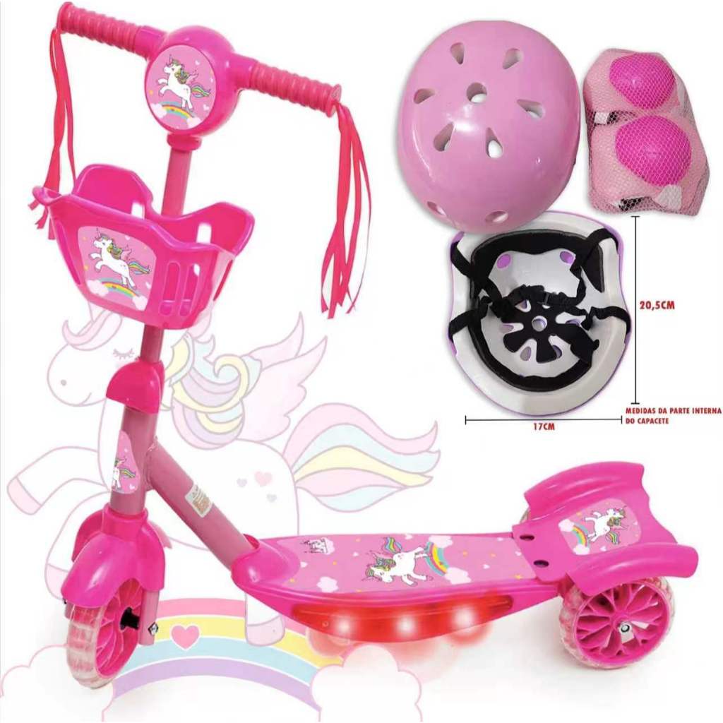Patinete Infantil 3 Rodas Menina Minnie Musica C/C