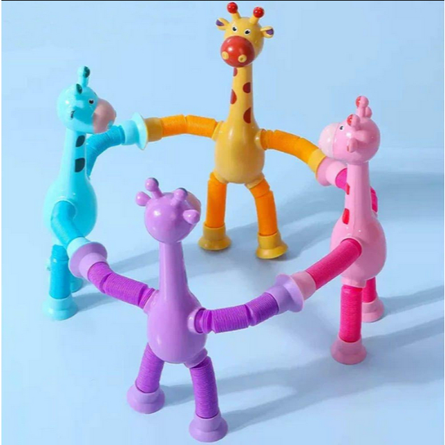 1/2/4 Unidades Girafa Estica E Gruda Brinquedo Inf