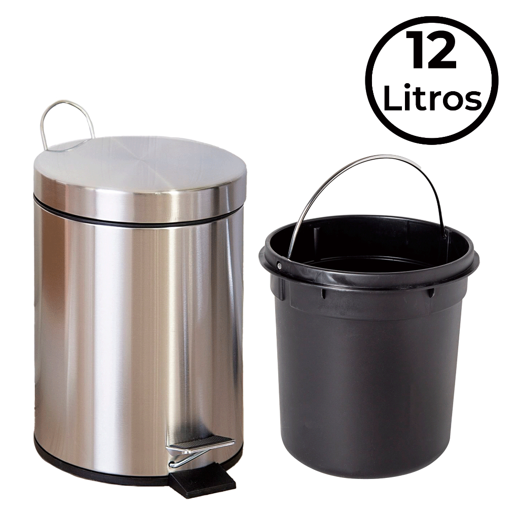 Vittak Lixeira Inox 3L 5L ou 12 Litros Cesto de Li