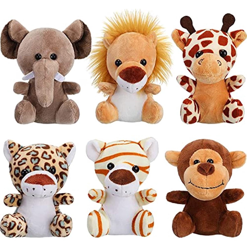 12 cm Mini selva animal de pelúcia leão bonito e