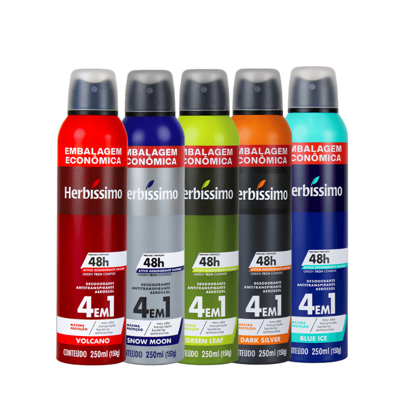 Kit Desodorante Antitranspirante Aerossol Herbíss