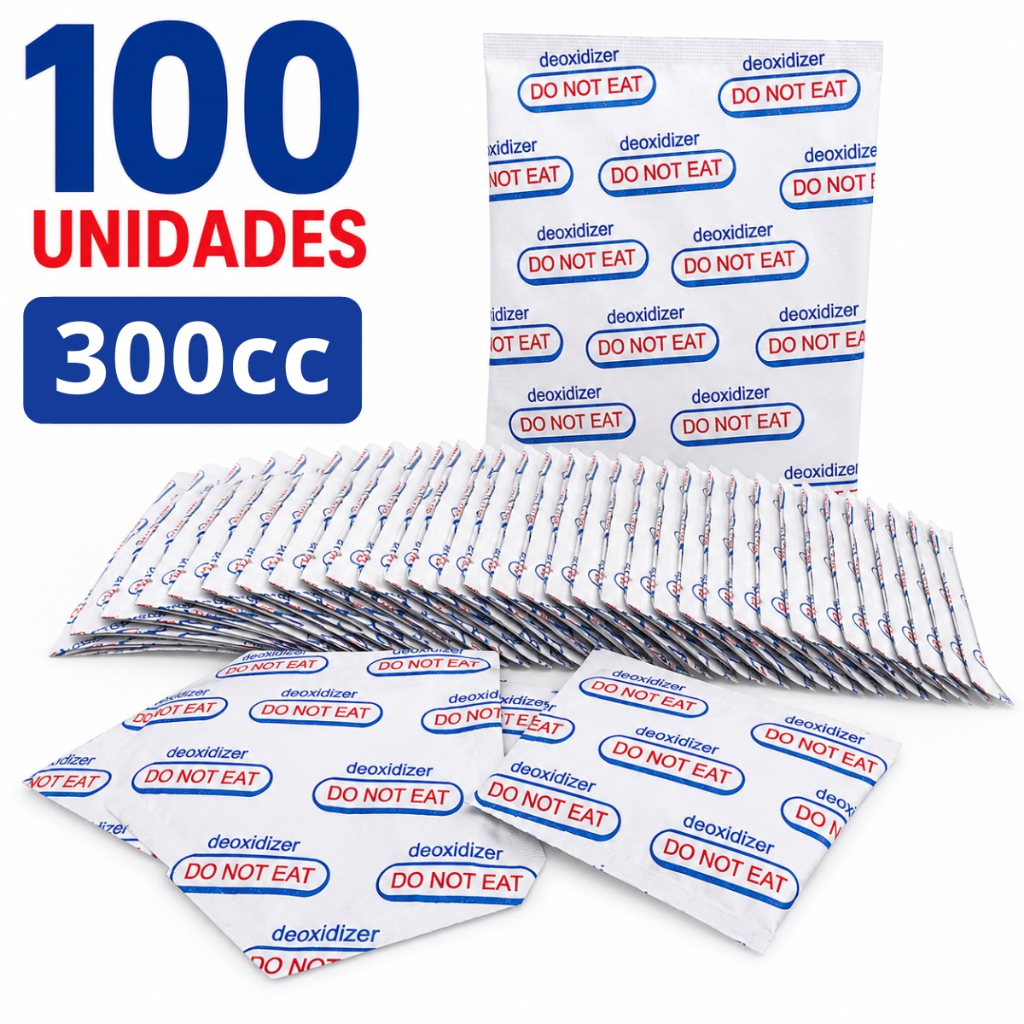 Kit 100 Sachês Absorvedor de Oxigênio Oxyoff 300