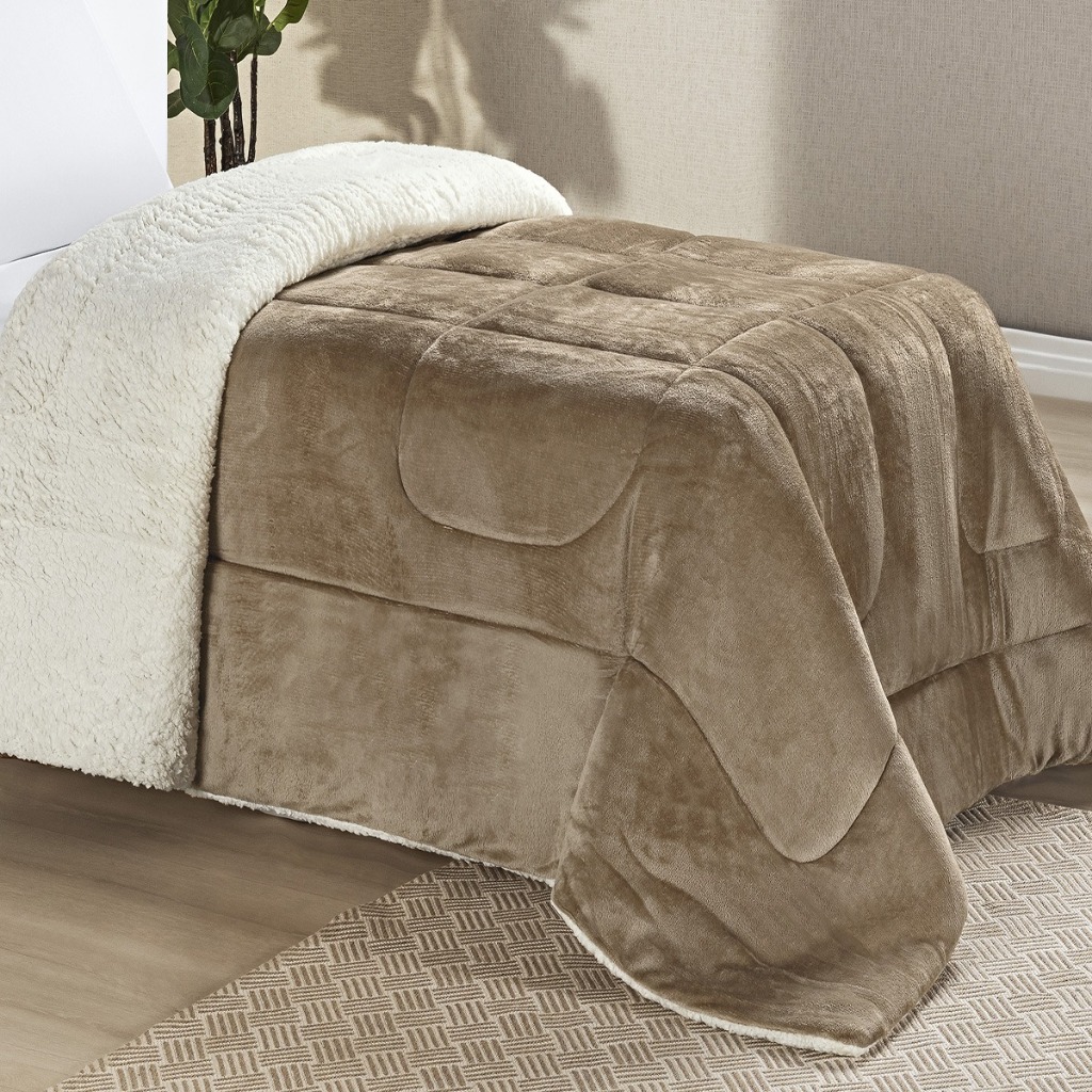 Coberdrom Edredom Everest SOLTEIRO Manta Sherpa L�